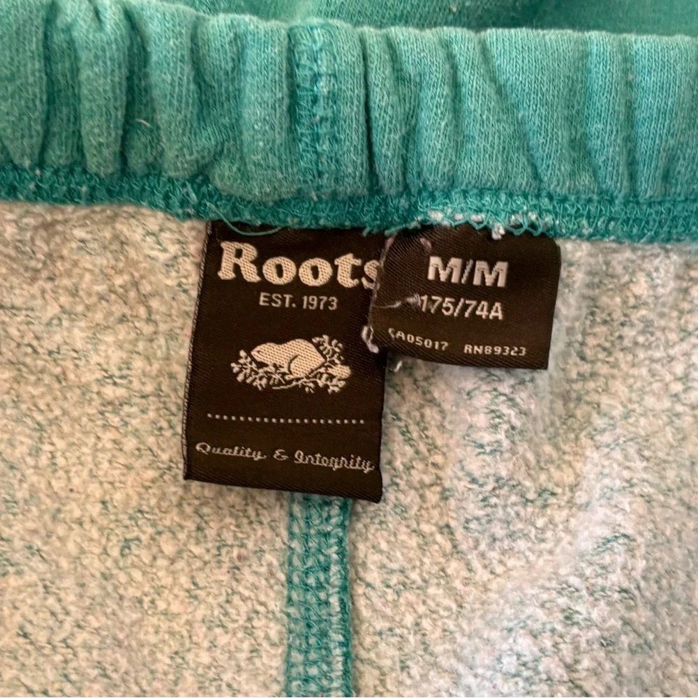 Roots Sweat Shorts Green Cotton Terry Knit Relaxed Fit Size Medium - Picture 3 of 9
